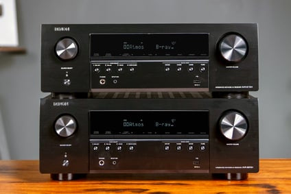 Denon AVR-S770H & AVR-S970H stacked ion a table