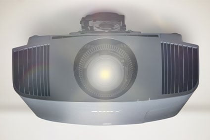Sony projector hanging from ceiling