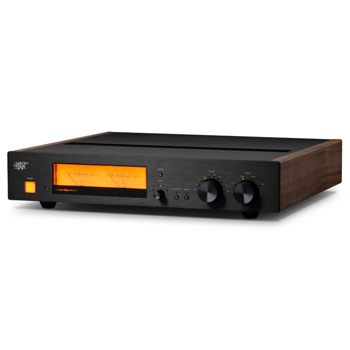 MoFi MasterPhono Phonostage - walnut - angled front view