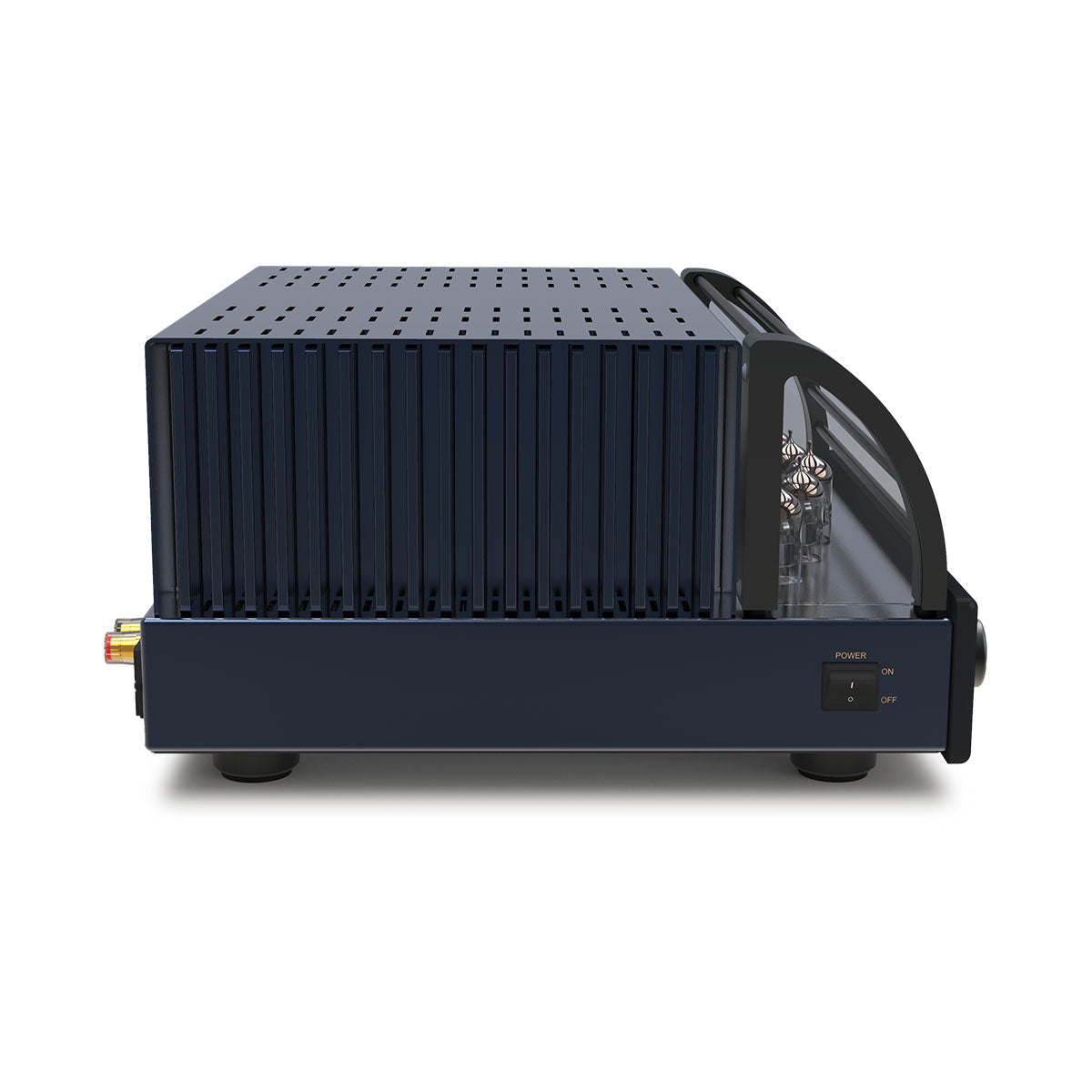 PrimaLuna Evo 300 Hybrid Tube Integrated Amplifier - Black - side view facing right with grille