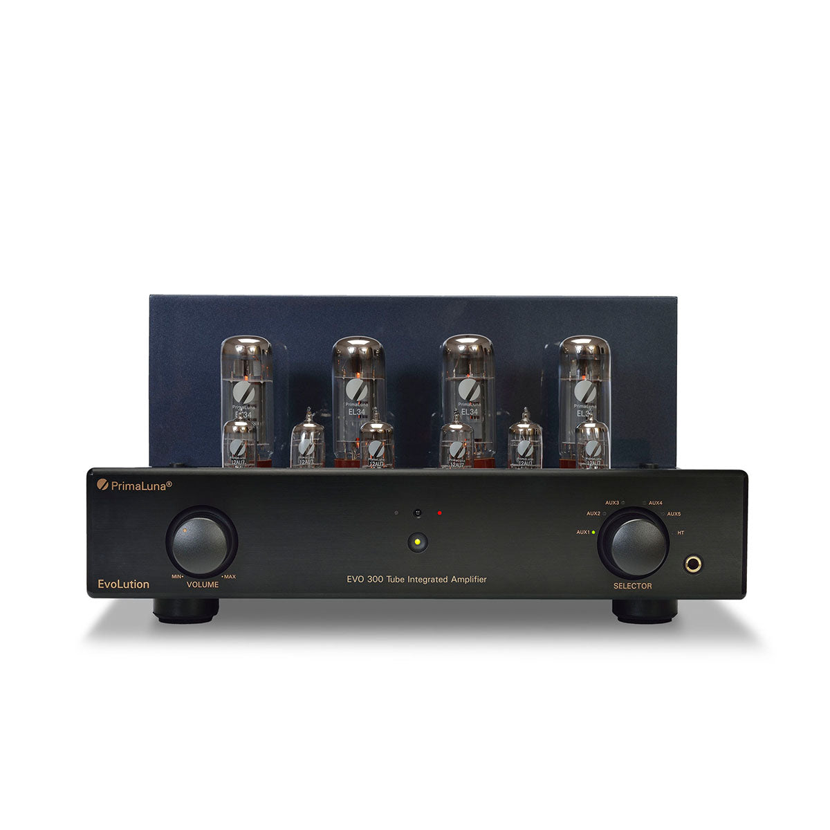 PrimaLuna Evo 300 Tube Integrated Amplifier - Black - front view without grille