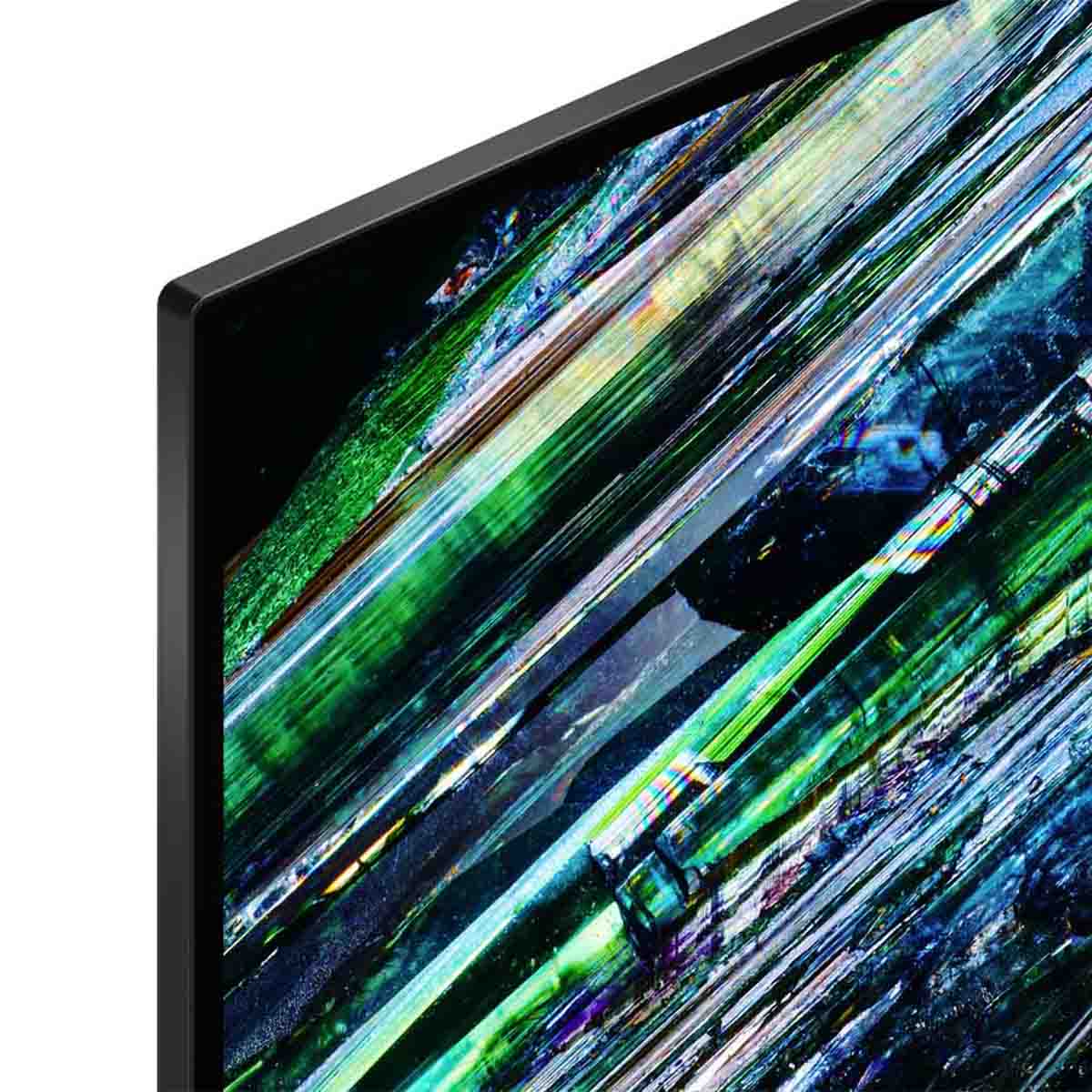 Sony BRAVIA XR A95L QD-OLED 4K HDR Google TV (2023) zoomed top left corner view