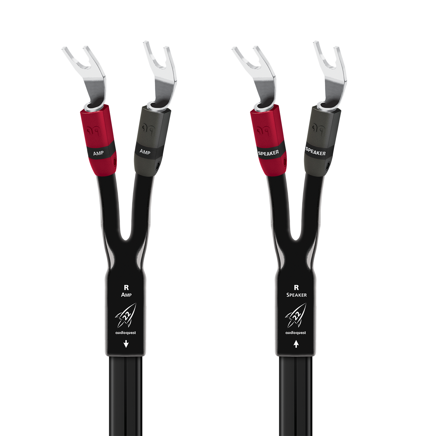 AudioQuest Rocket 22 Full-Range Speaker Cable w/ SureGrip 300 Connectors - front view
