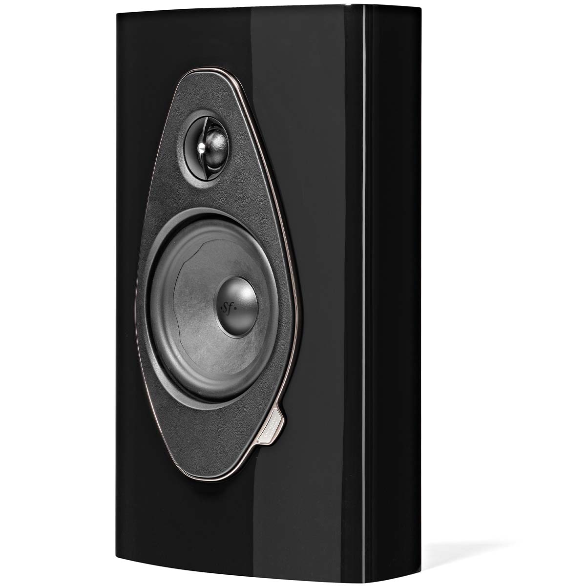 Sonus Faber Sonetto On Wall G2 Speaker - Black - single speaker three-quarter view