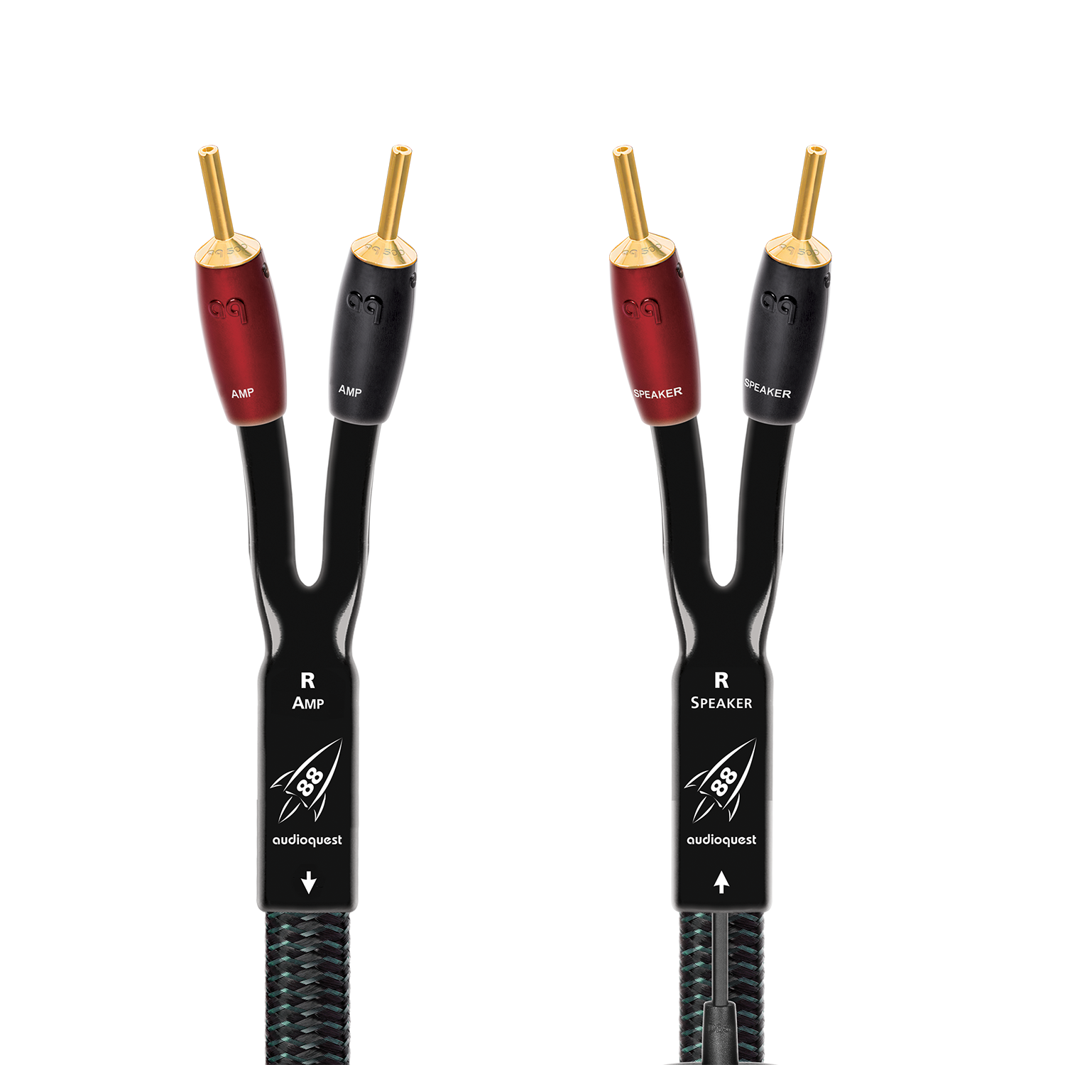AudioQuest Rocket 88 Full-Range Speaker Cable w/ SureGrip 500 Connectors - front view