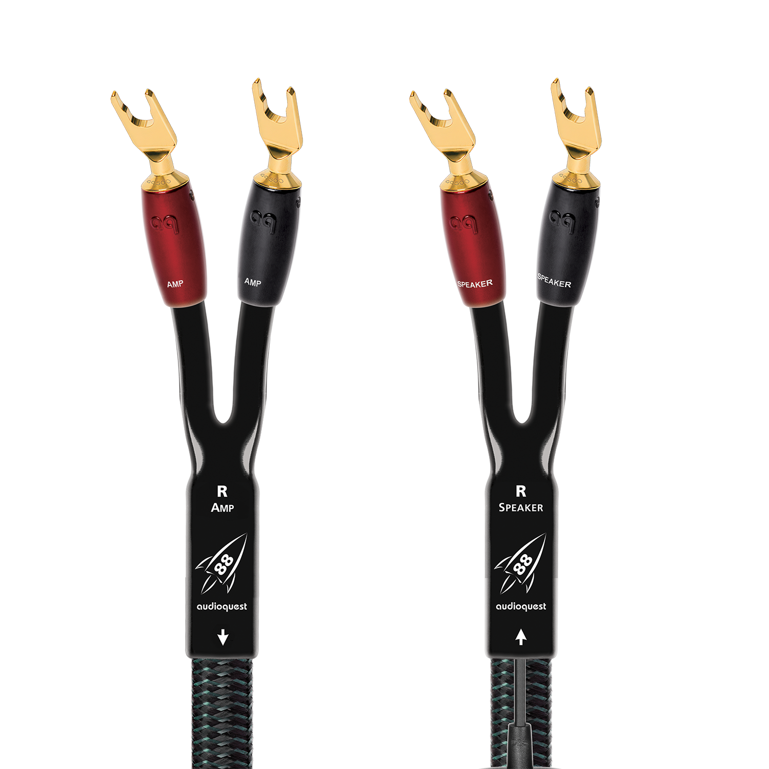 AudioQuest Rocket 88 Full-Range Speaker Cable w/ SureGrip 500 Connectors - front view
