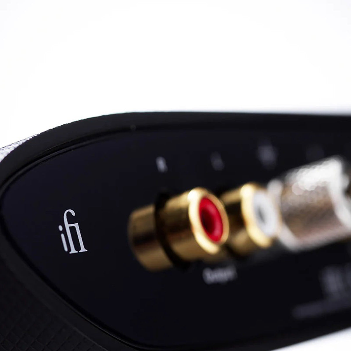 iFi ZEN AIR Phono Desktop Phono Stage detail close up of rear iFi logo