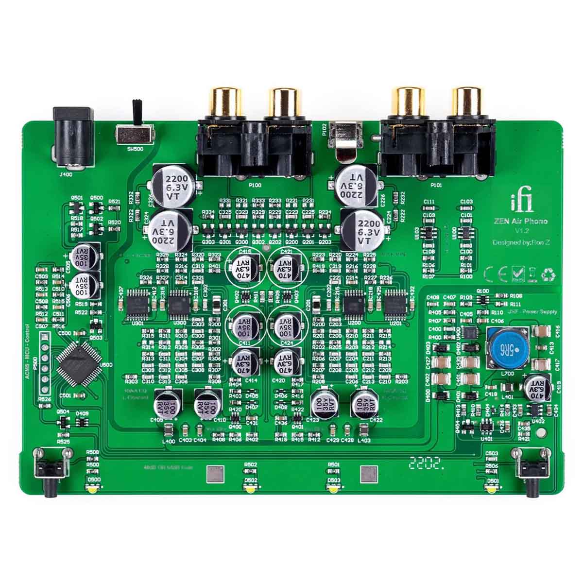 iFi ZEN AIR Phono Desktop Phono Stage top view of internal components board