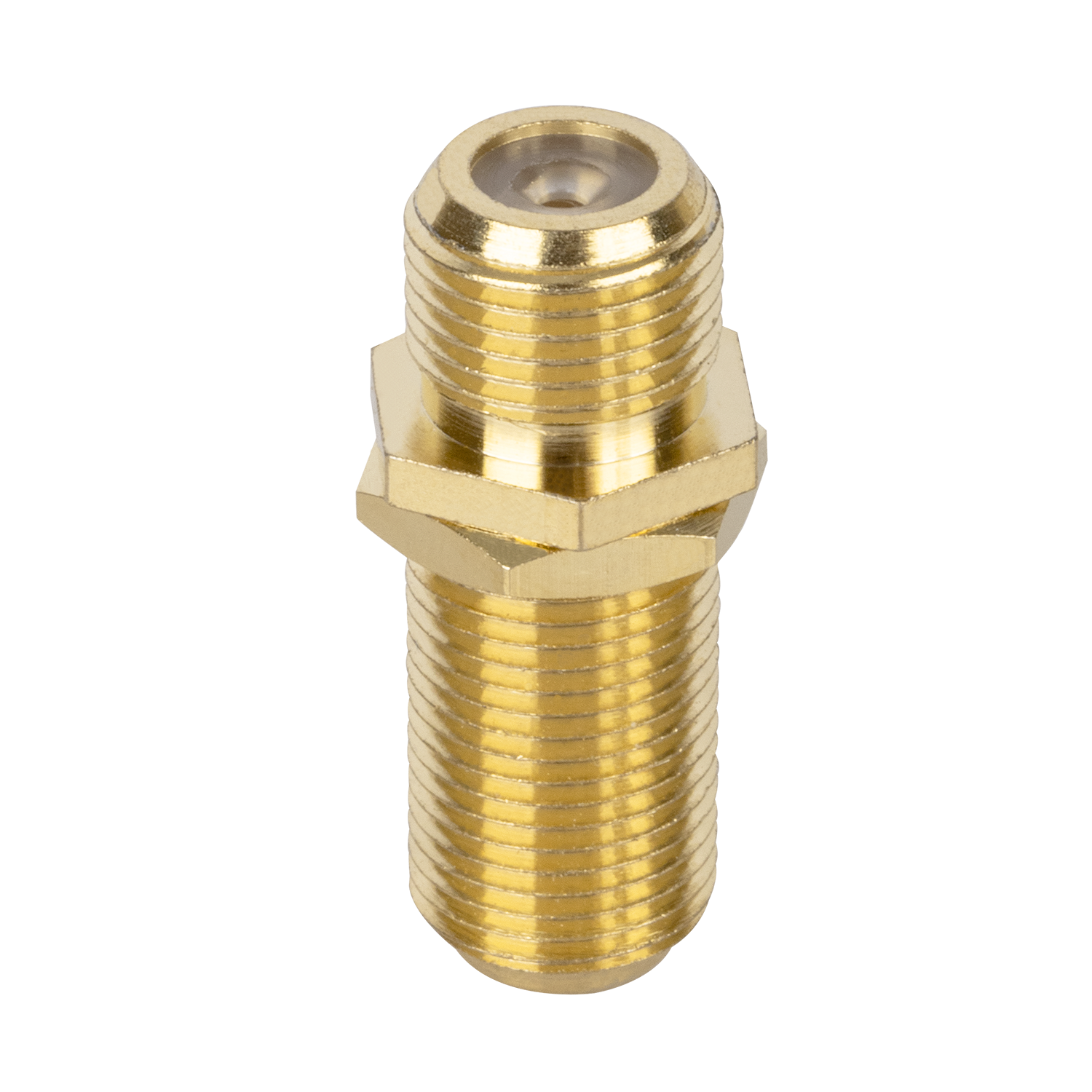 AudioQuest F <> F 75Ω In-Line Coaxial Coupler – Female F-Type to Female F-Type Adaptor - front view