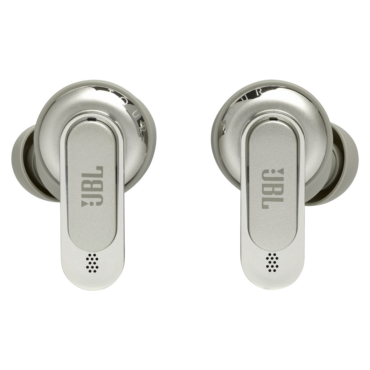 JBL Tour Pro 2 True Wireless Noise Cancelling Earbuds - champagne both earbuds facing outer side