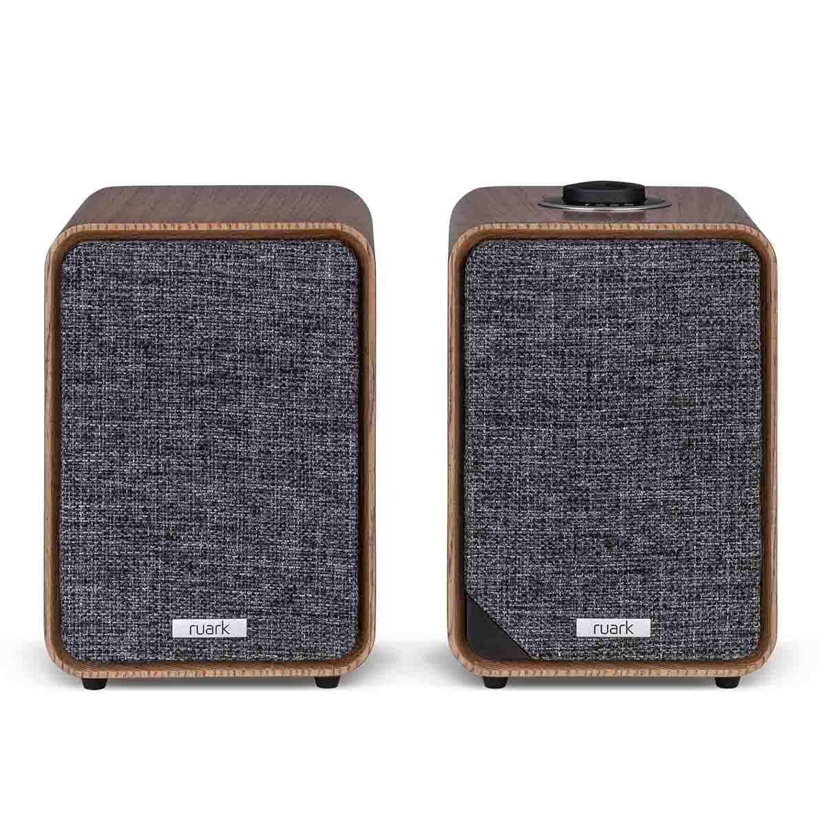 Ruark Audio MR1 Mk3 Desktop Speaker System - walnut pair - front view