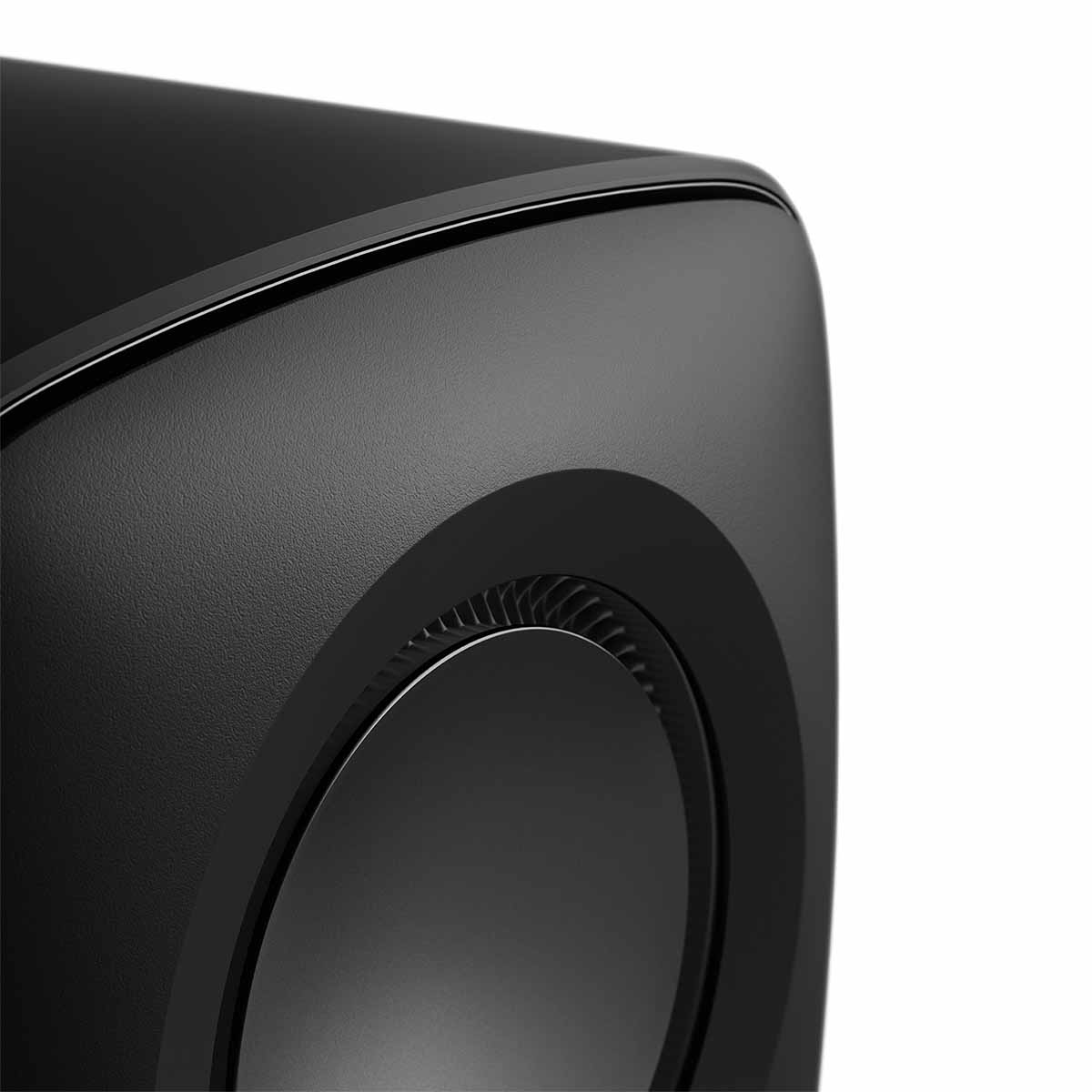 KEF KC62 Subwoofer - Carbon Black - close-up of driver surround