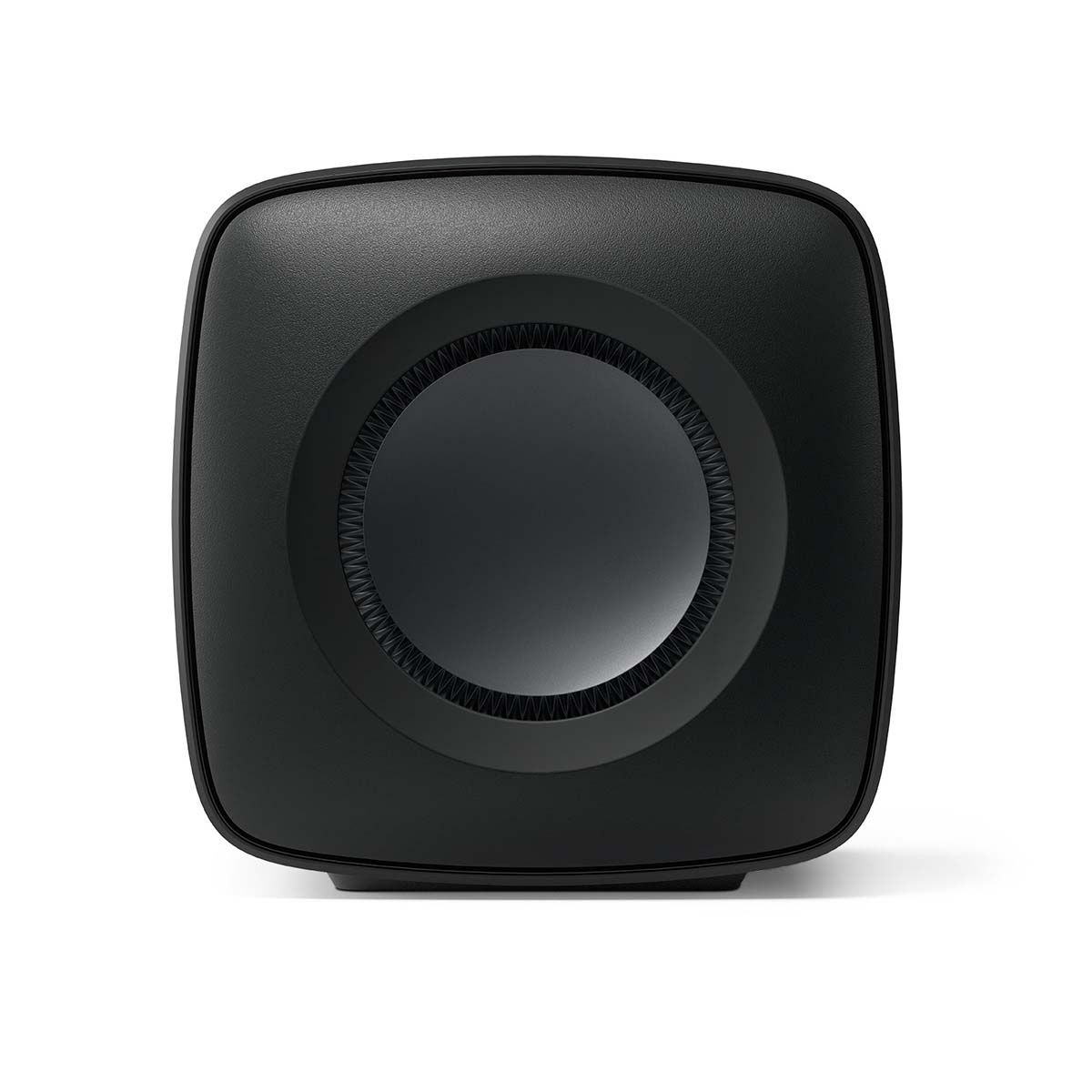 KEF KC62 Subwoofer - Carbon Black - side view showing driver