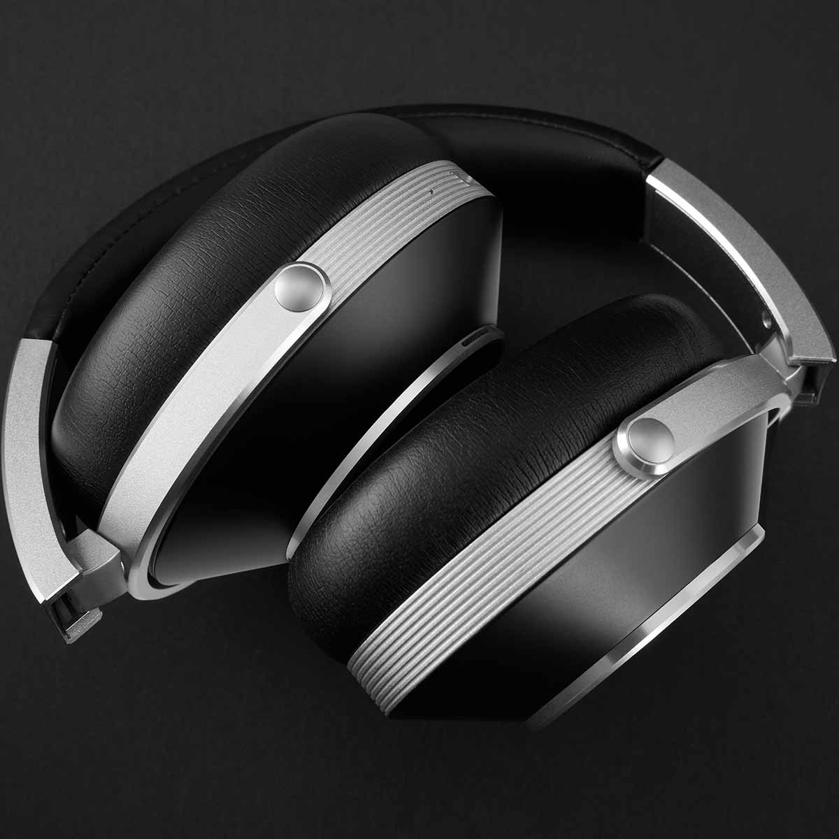 T+A Solitaire T High-Performance Closed-Back Dynamic Headphones - Black - earphones folded in