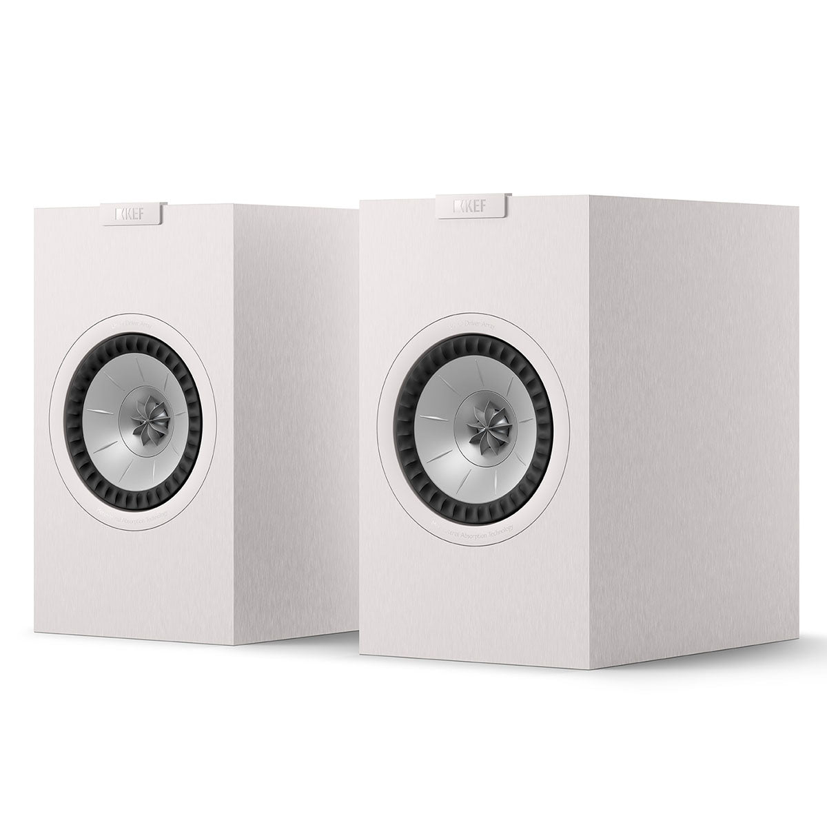 KEF Q1 Meta Bookshelf Speakers - Pair white front view