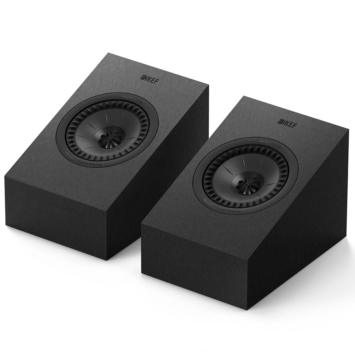 KEF Q8 Meta Atmos Speakers - Pair black without grilles - angled front view