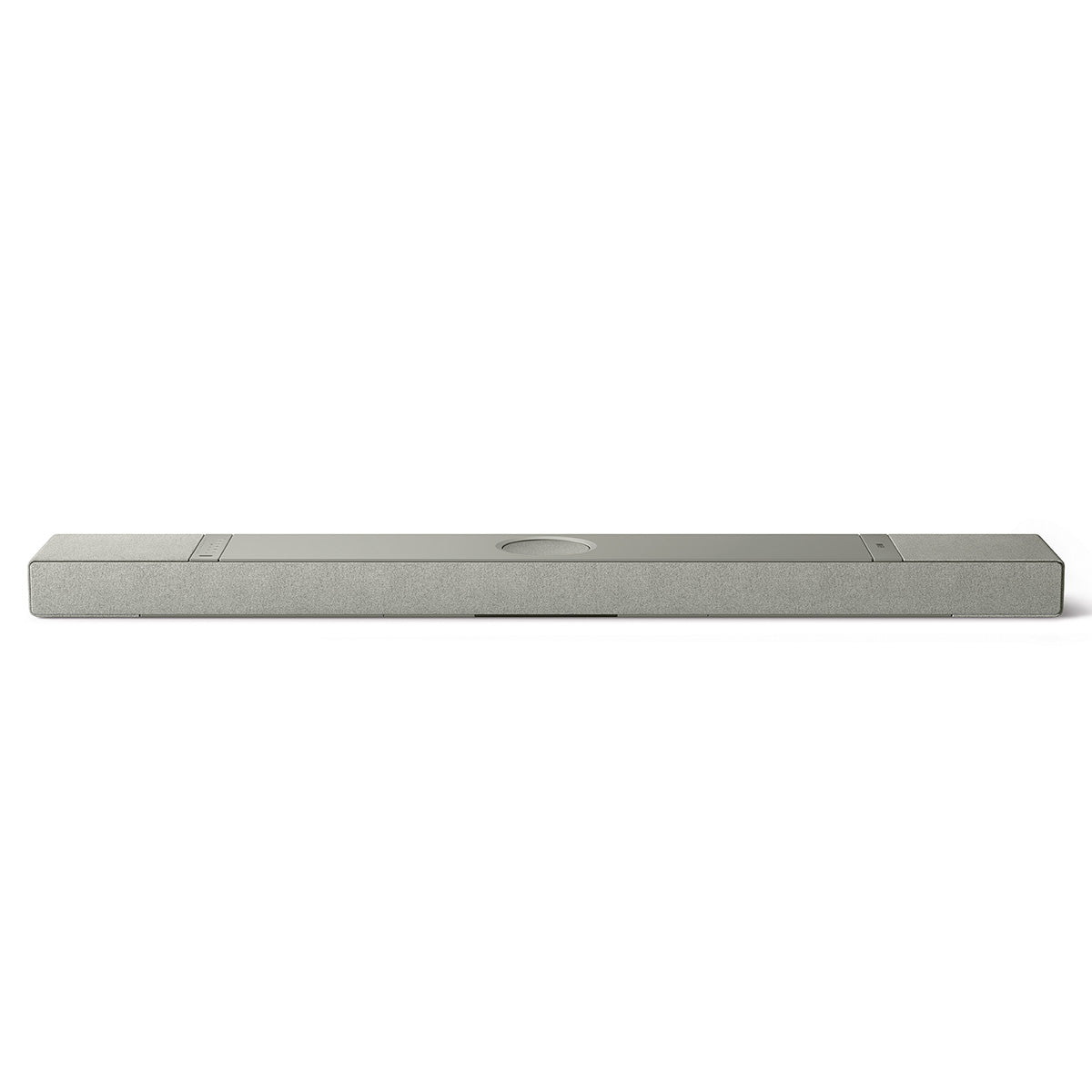 KEF XIO Soundbar - Silver Grey - front view laying flat angled down
