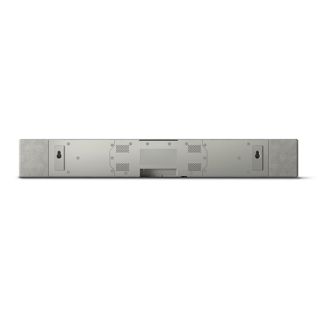 KEF XIO Soundbar - Silver Grey - bottom or rear view showing wall mounts