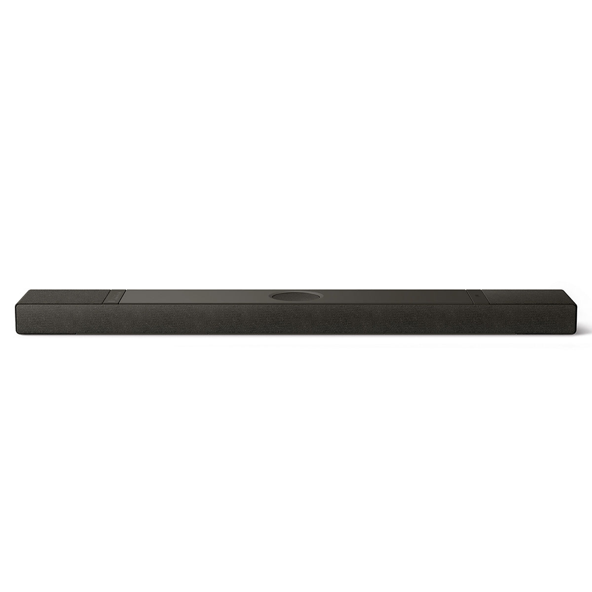 KEF XIO Soundbar - Slate Black - front view laying flat angled down