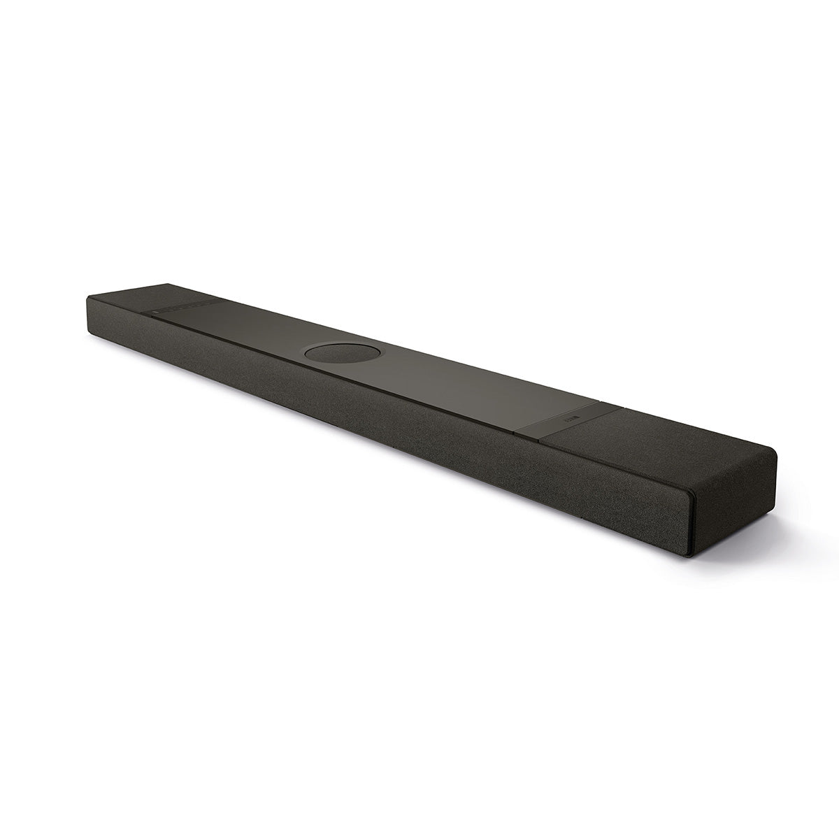 KEF XIO Soundbar - Slate Black - front view angled left laying flat