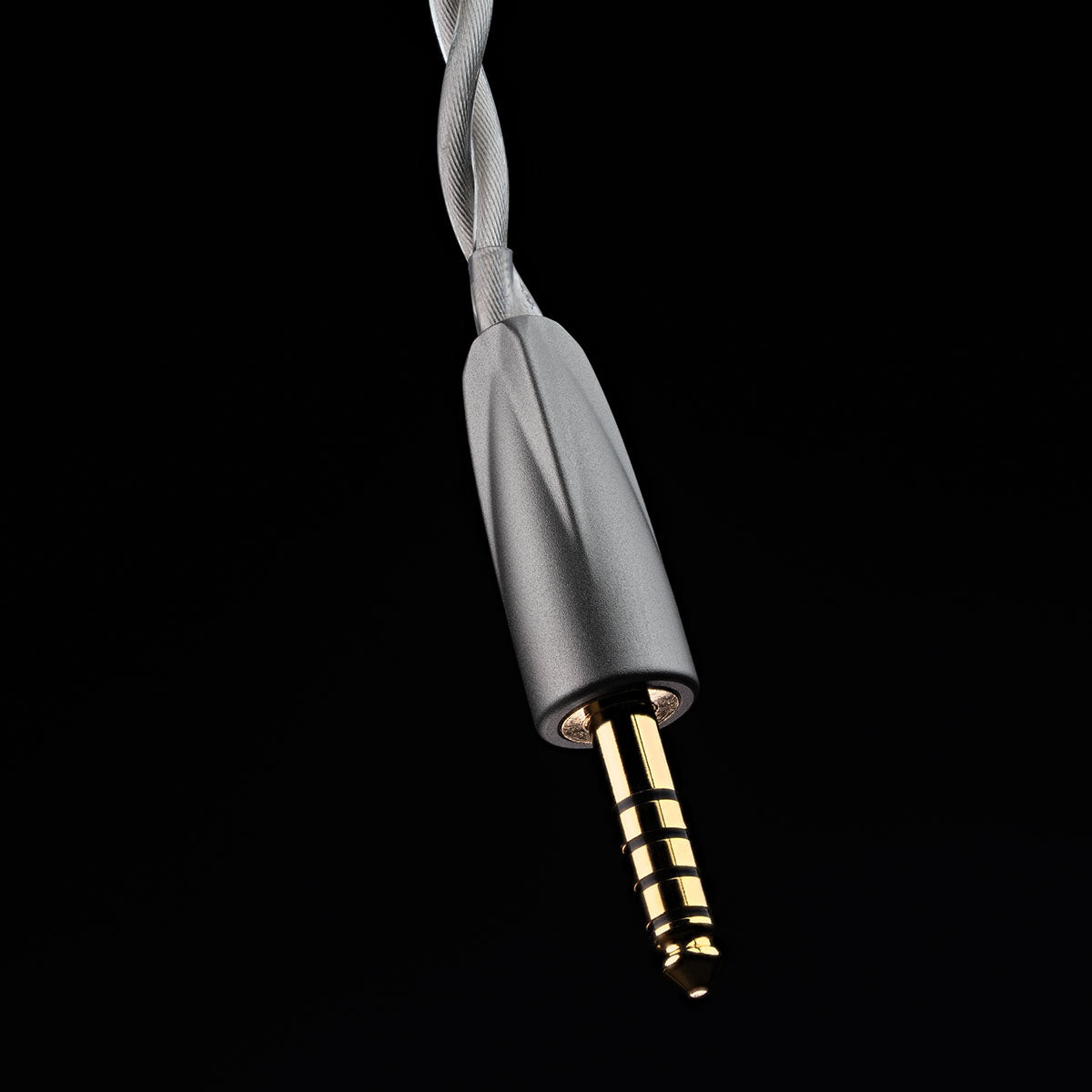 Meze Audio ASTRU Single Dynamic Driver In-Ear Monitors - detail of 4.4mm input on black background