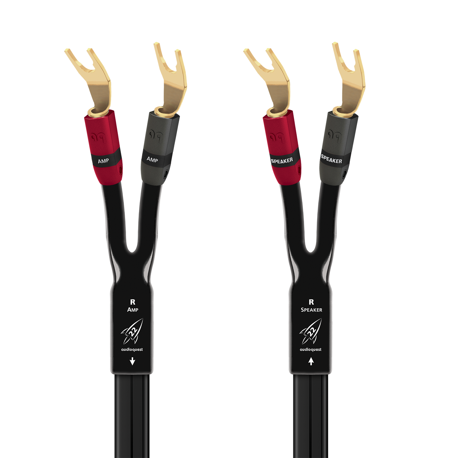AudioQuest Rocket 22 Full-Range Speaker Cable w/ SureGrip 300 Connectors - front view