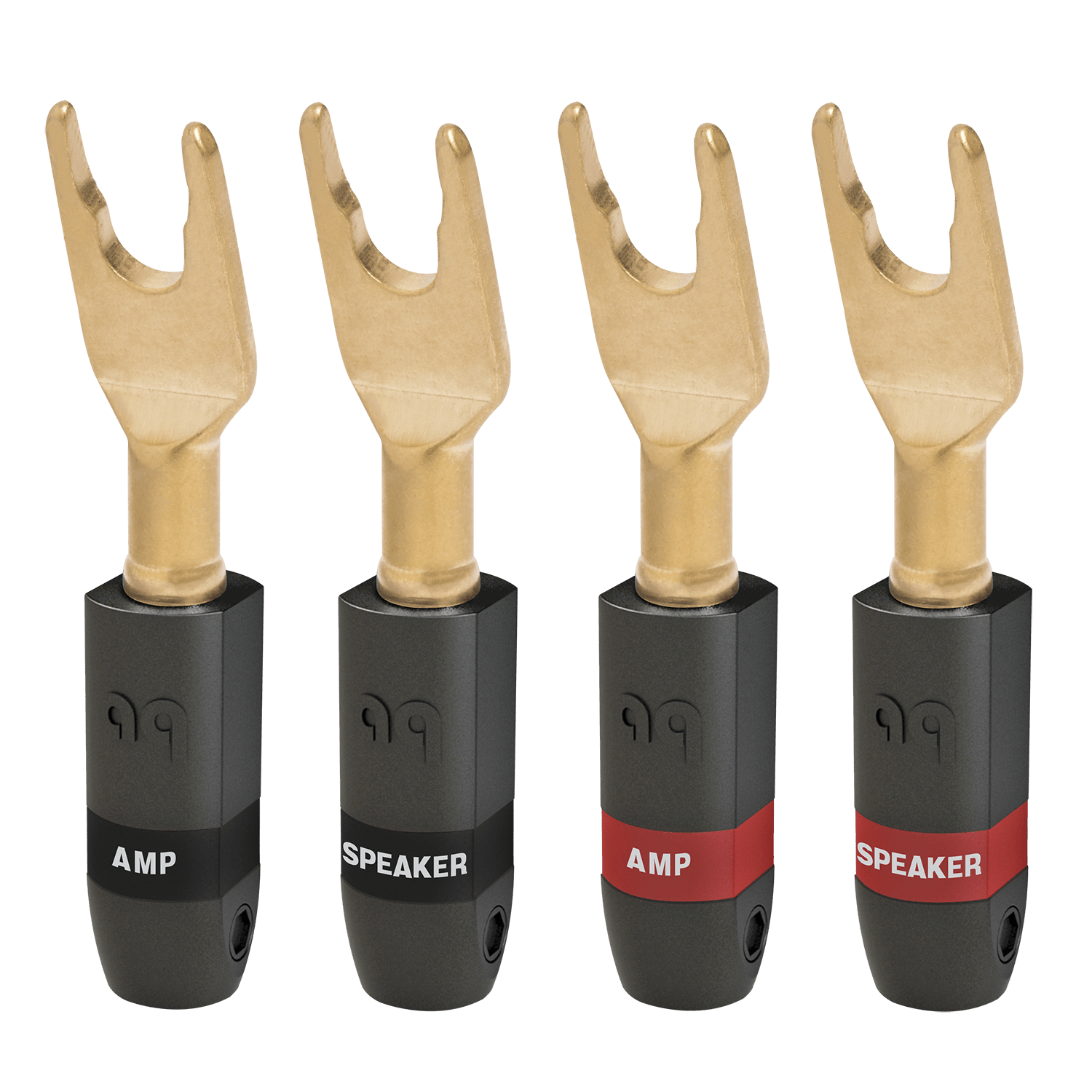 AudioQuest SureGrip® 300 Multi-Spade Speaker Connectors - Fits up to 9 AWG Speaker Cables - front view