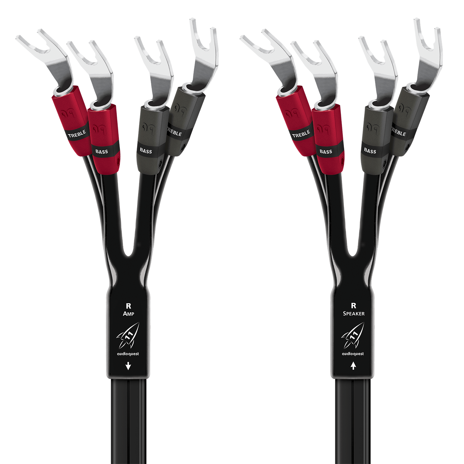 AudioQuest Rocket 11 Single BiAmp Speaker Cable w/ SureGrip 300 Connectors - front view
