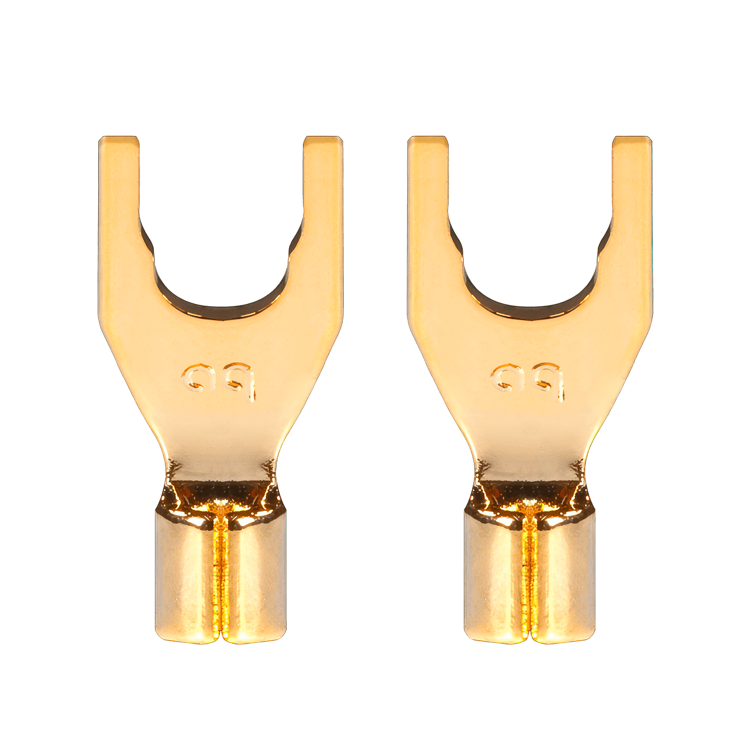 AudioQuest P10M Spade Connectors – Fits 1/4" and 5/16" Binding Posts (Supports up to 10 AWG) - front view