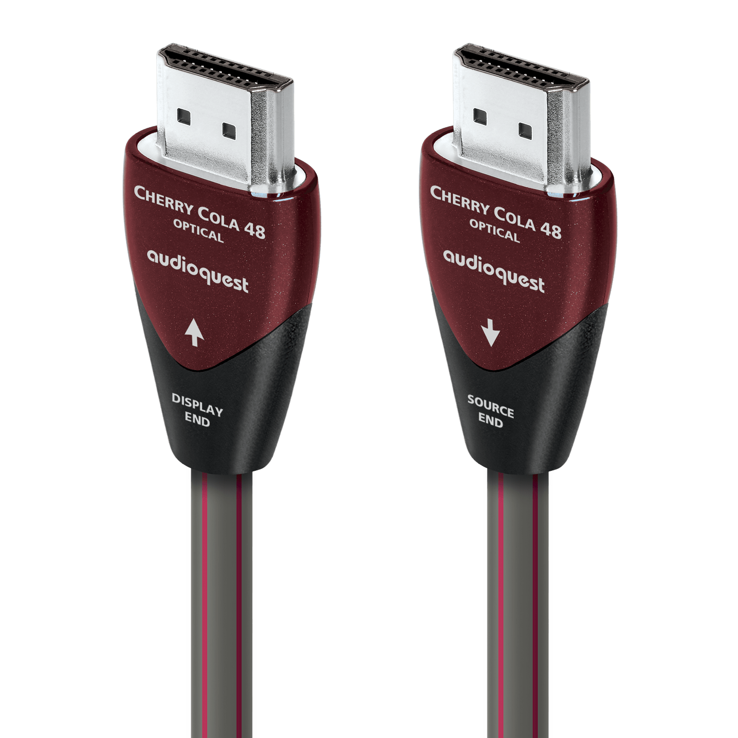 AudioQuest Cherry Cola 48 2.1 HDMI Cable - 4K/8K Ultra HD, In-Wall Rated, High-Speed, 48Gbps, HDR, eARC - front view