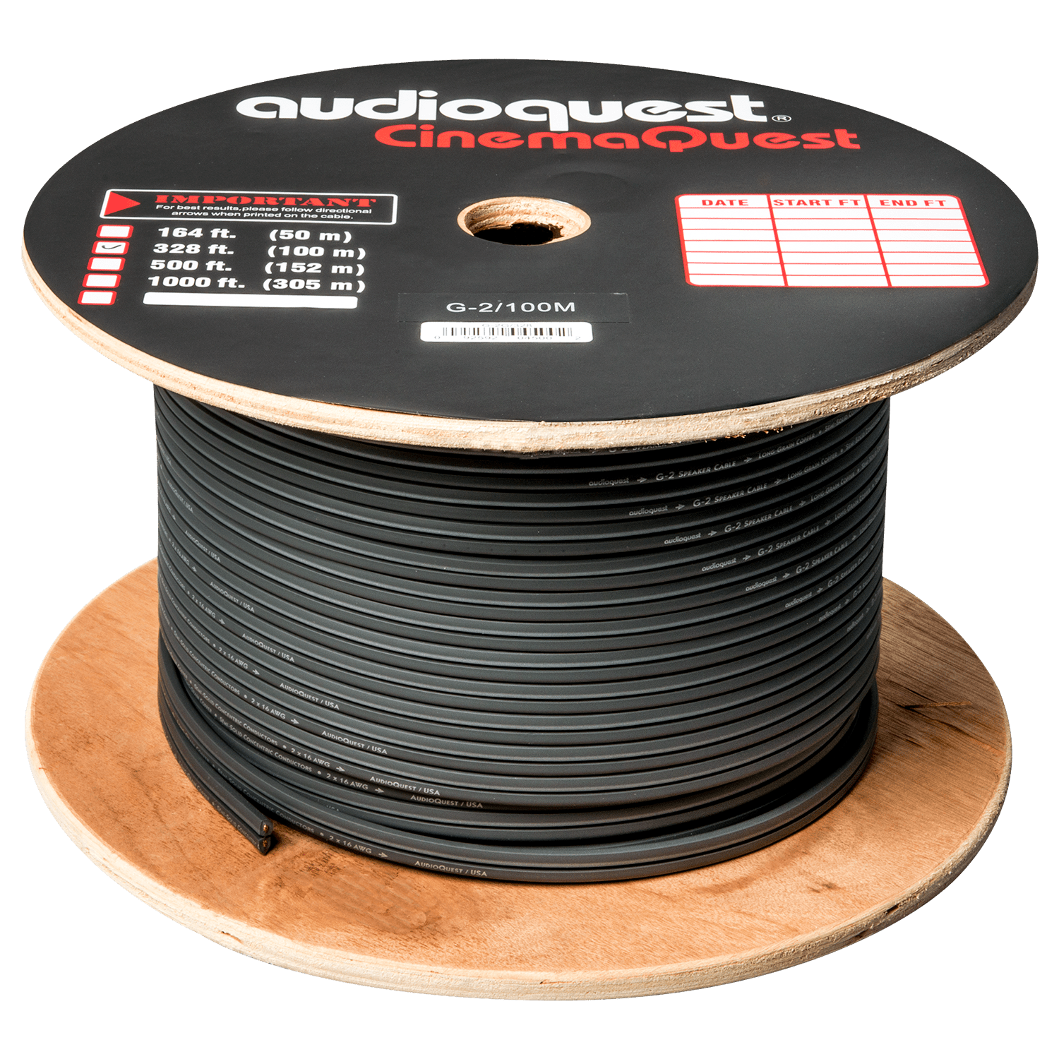 AudioQuest G2 15 AWG Bulk Speaker Cable - front view