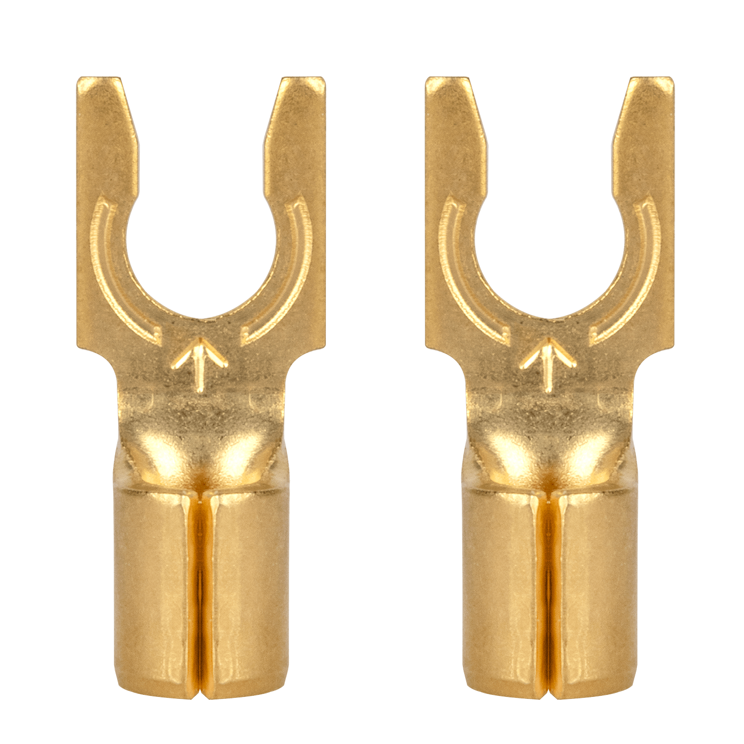 AudioQuest 1014 Spade Connectors – Fits 1/4" Binding Posts (Supports up to 10 AWG) - front view