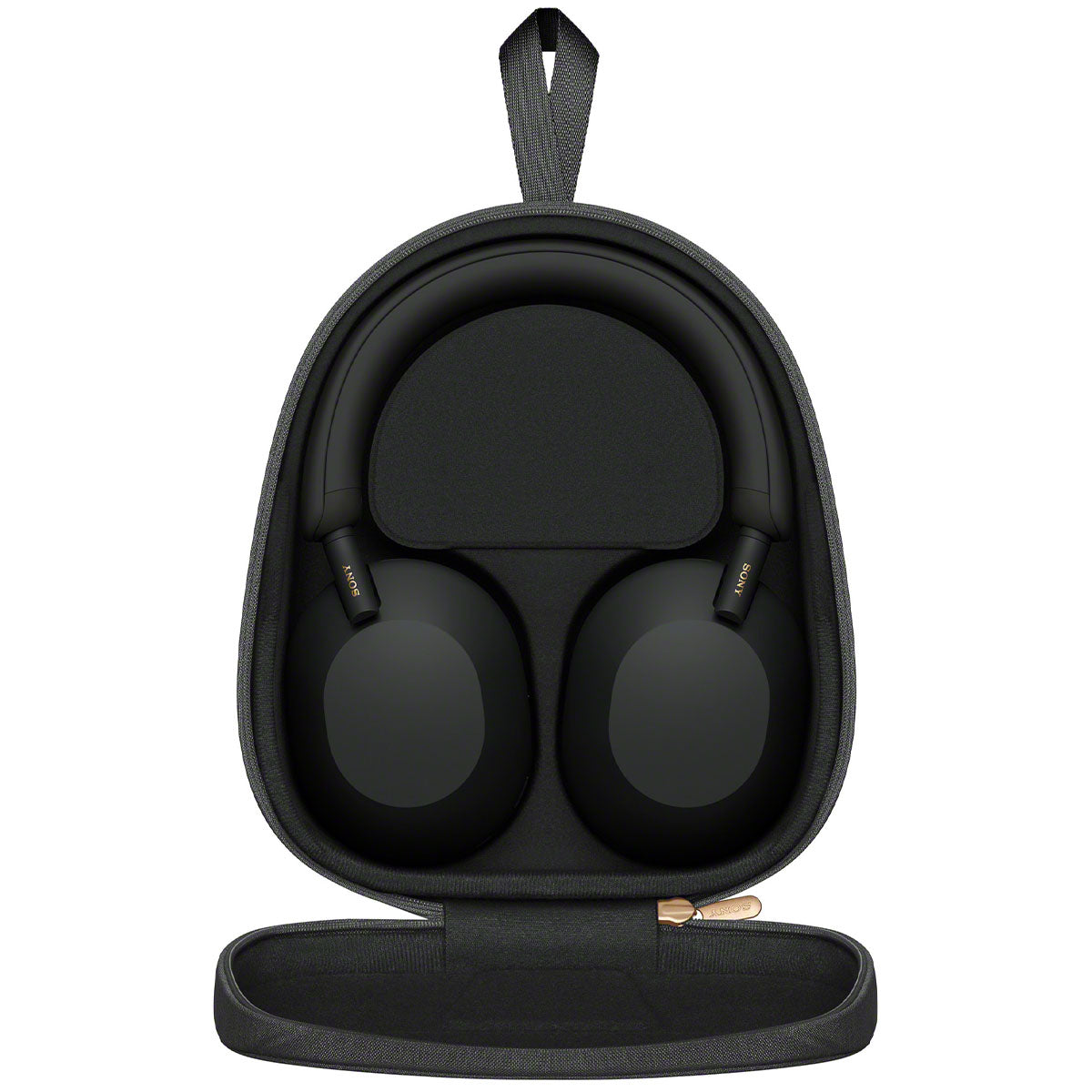 Sony WH-1000XM5 Wireless Over-Ear Headphones - Black - placed inside included case