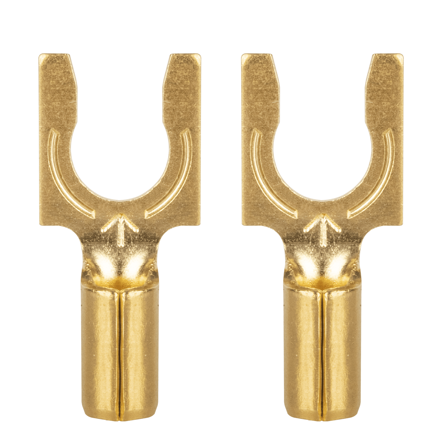 AudioQuest 1414 Spade Connectors – Fits 1/4" Binding Posts (Supports up to 14 AWG) - front view