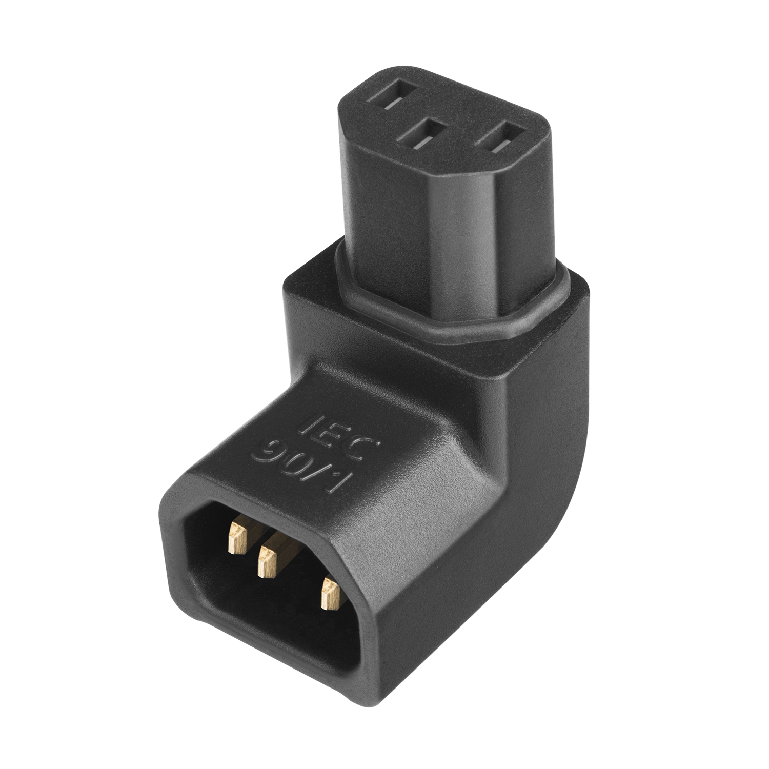 AudioQuest IEC90˚/1 Adaptor - Female IEC901 > Right-Angle Male IEC - front view