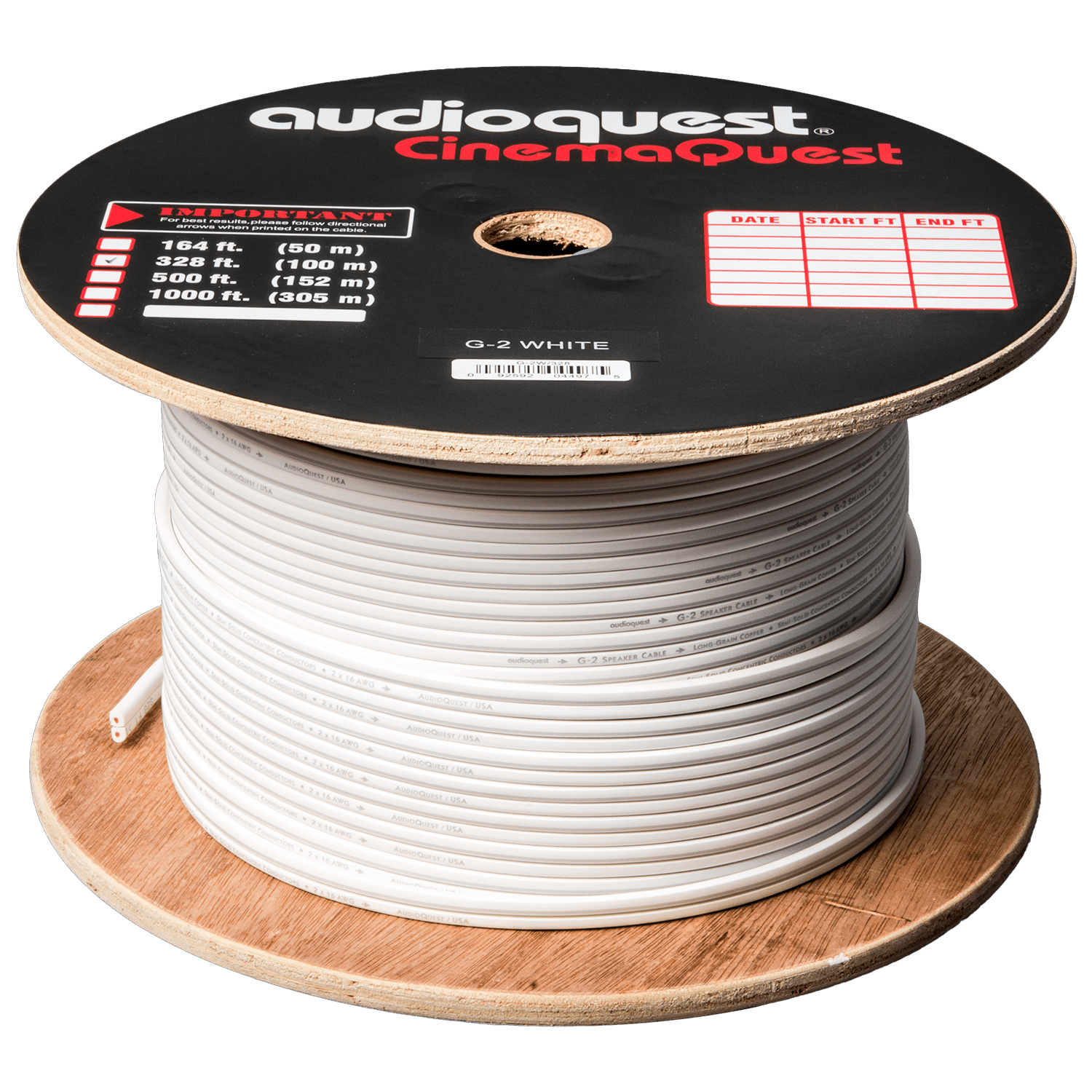AudioQuest G2 15 AWG Bulk Speaker Cable - front view