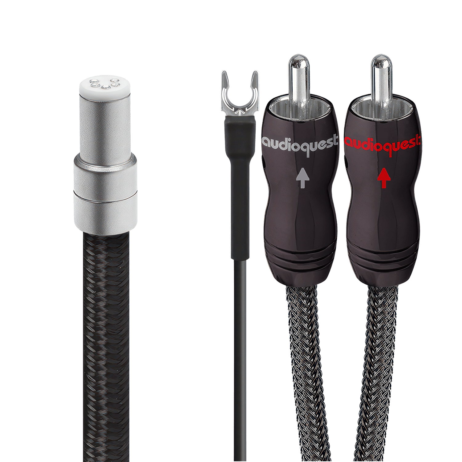 AudioQuest WEL Signature Tonearm JIS > RCA Limited Edition Cable + Ground Wire - front view