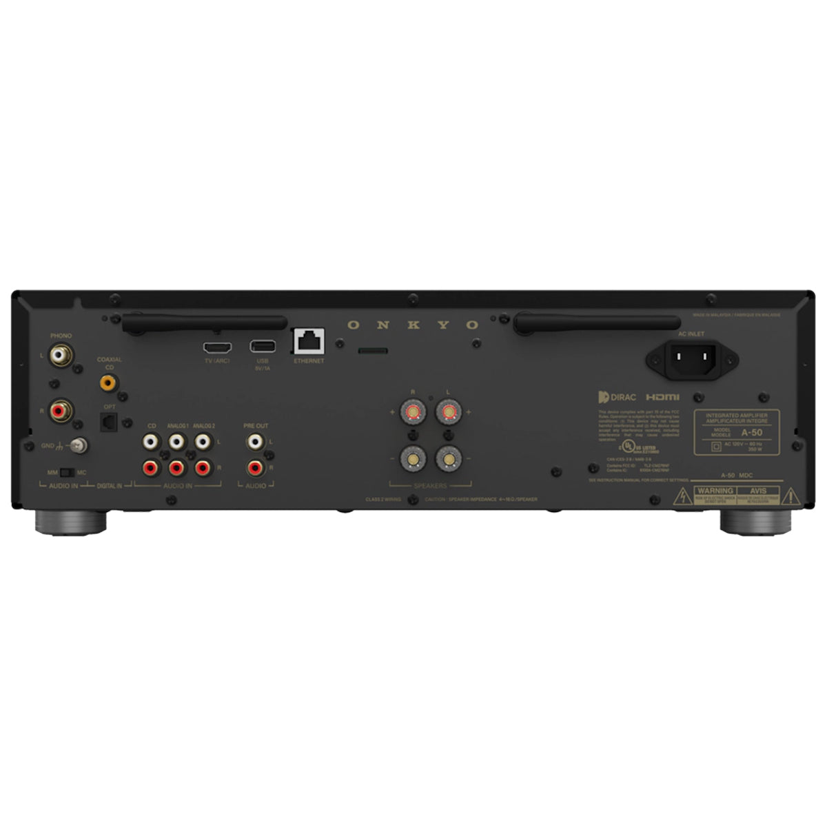 Onkyo Icon A-50 Network Integrated Amplifier rear view