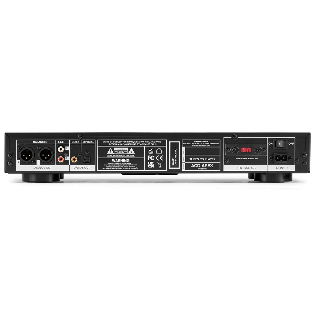 Advance Paris ACD APEX CD Player rear view