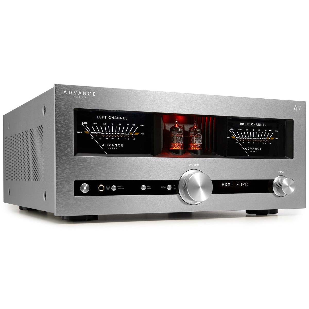 Advance Paris NOVA A-i190 Integrated Amplifier - Silver - front view angled right