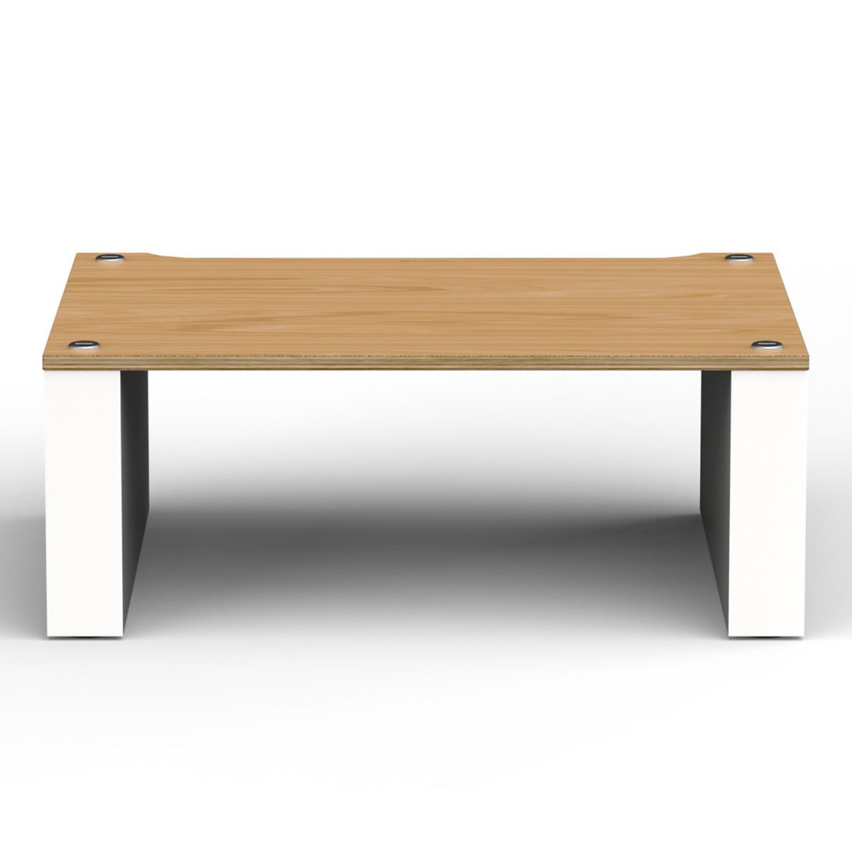 Front view of BLOK HiFi Stax 2G Shelf 120 in the natural ash / satin white finish