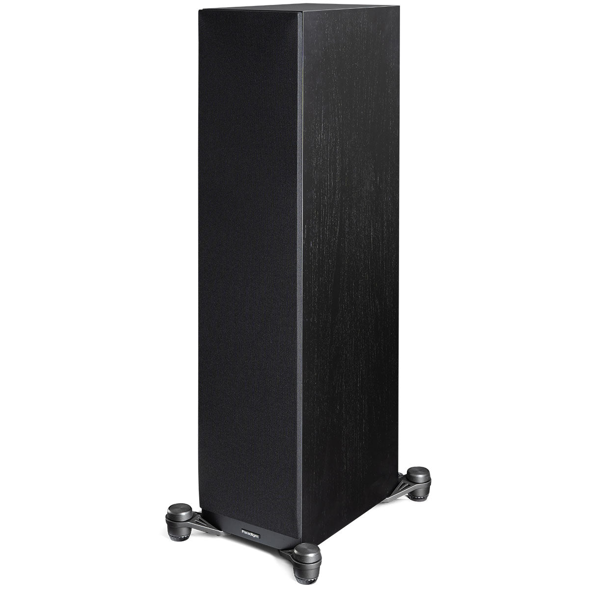 Paradigm Premier 720F V2 Floorstanding Speaker - Each black walnut angled front view with grille