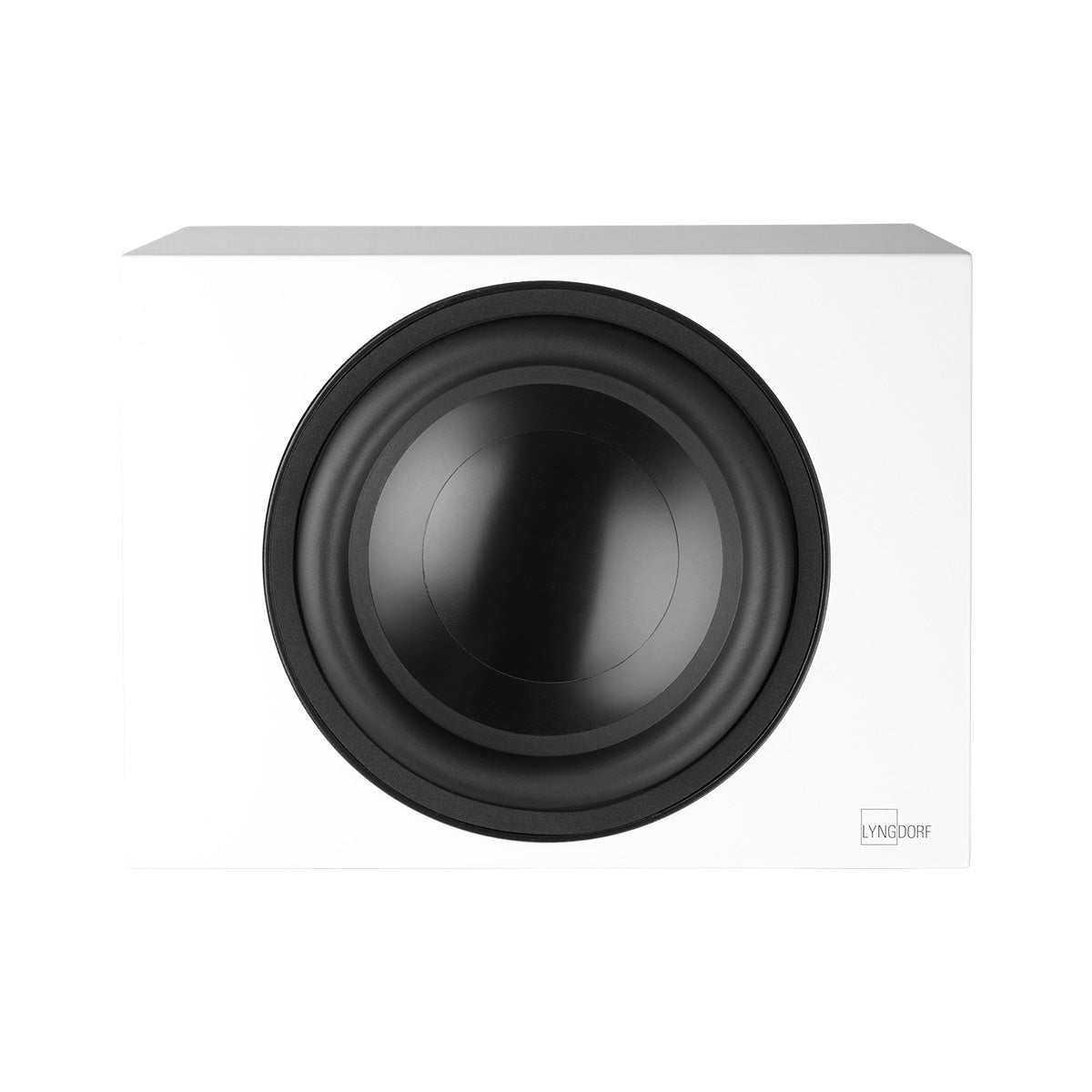 Lyngdorf BW-3 White Audiophile Subwoofer front view without grille