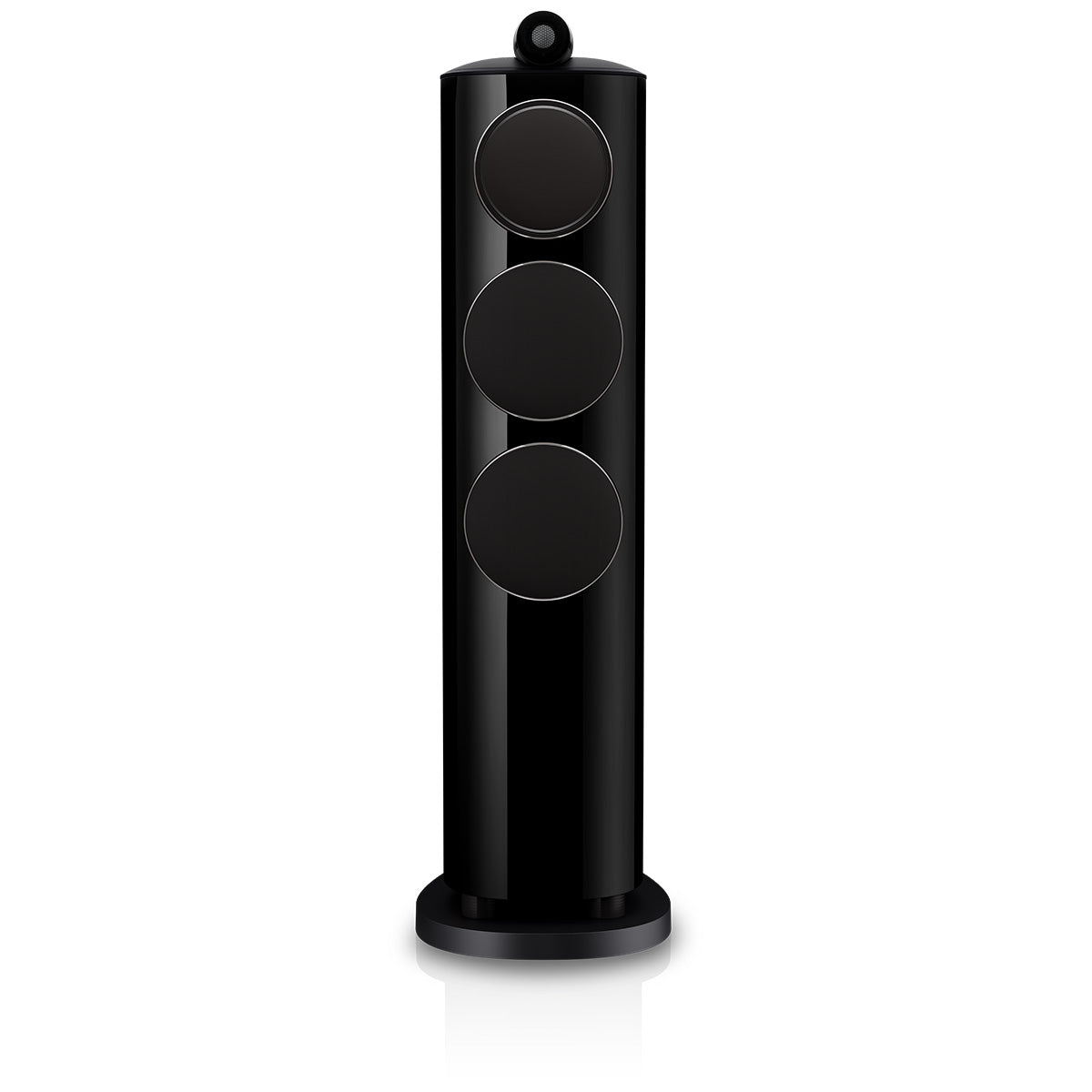 Bowers & Wilkins 804 D5 Floorstanding Loudspeaker - front view of single Stealth Black speaker with grilles