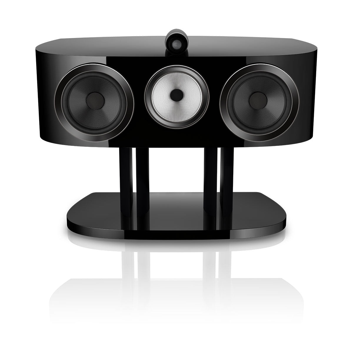 Bowers & Wilkins HTM81 D5 Center Channel Loudspeaker - front view of Stealth Black speaker without grilles