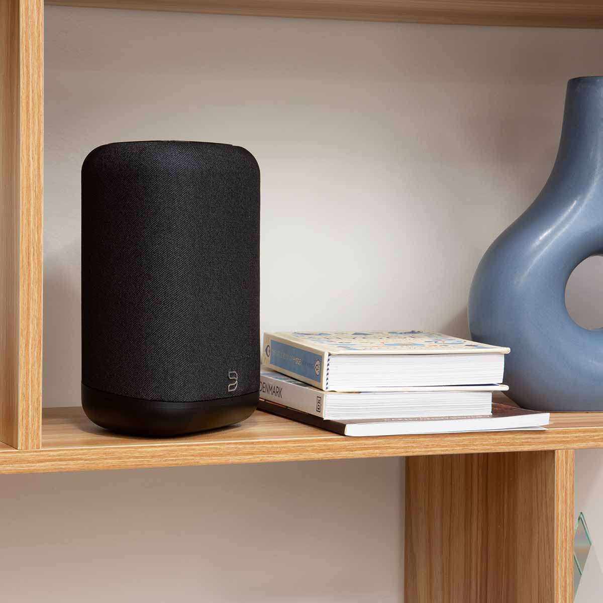 Bluesound Pulse Flex Wireless Multi-Room Music Streaming Speaker - Each - lifestyle photo black speaker on shelf