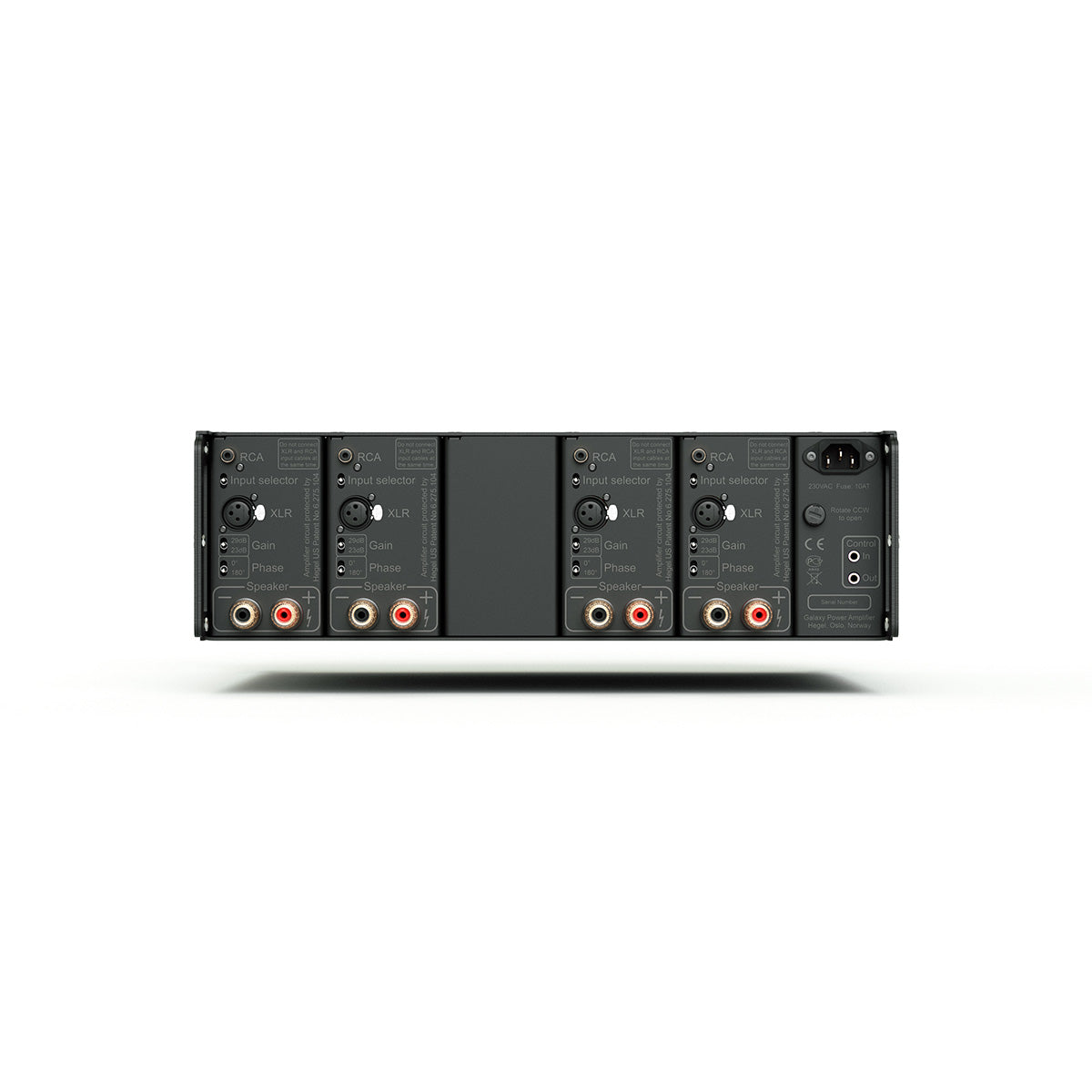 Hegel C54 4-Channel Amplifier back view