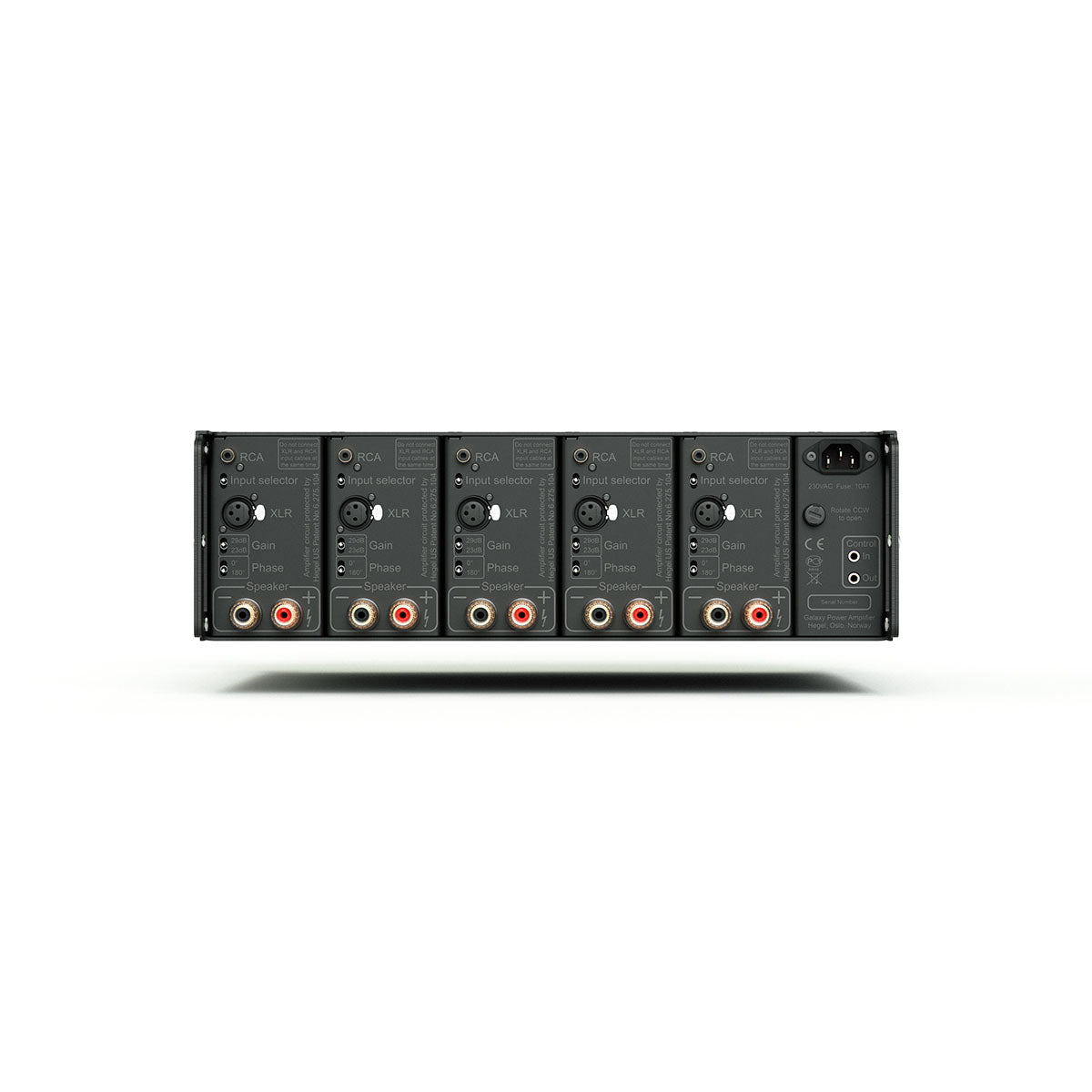 Hegel C55 5-Channel Amplifier back view