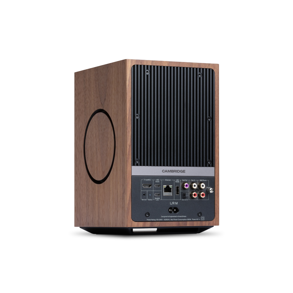 Walnut Cambridge Audio L/R M Compact Active Stereo Streaming Speakers