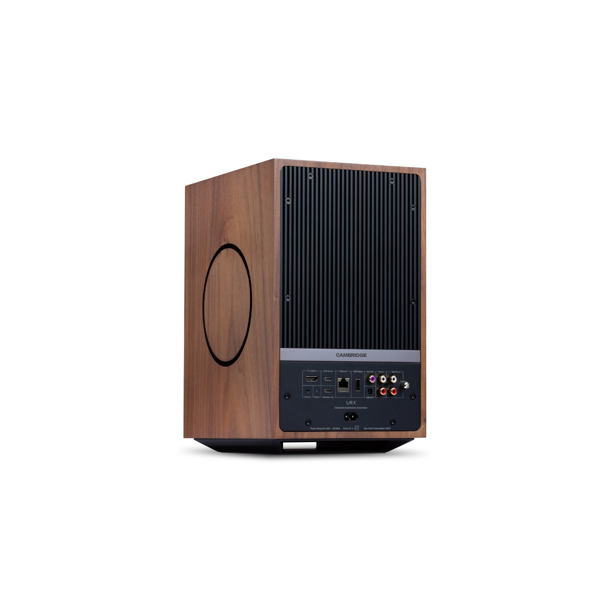 Walnut Cambridge Audio L/R X Advanced active stereo streaming speakers